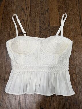 DO+BE White Lace Bustier Peplum Camisole